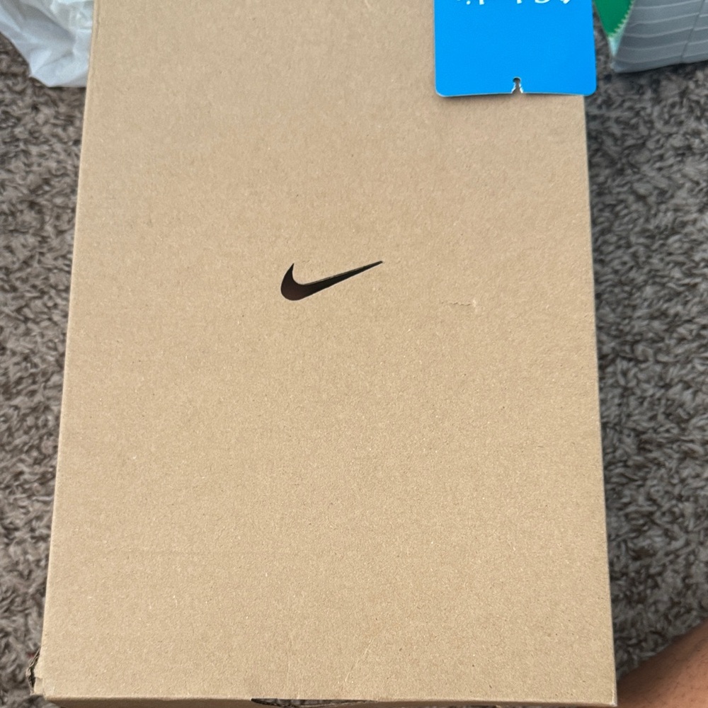 Nike Tan Shoe Box with Blue Tag